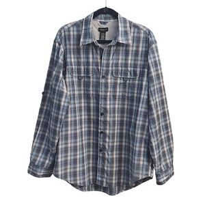 VAN HEUSEN Plaid Button Down Long Sleeve Collared Vented Shirt